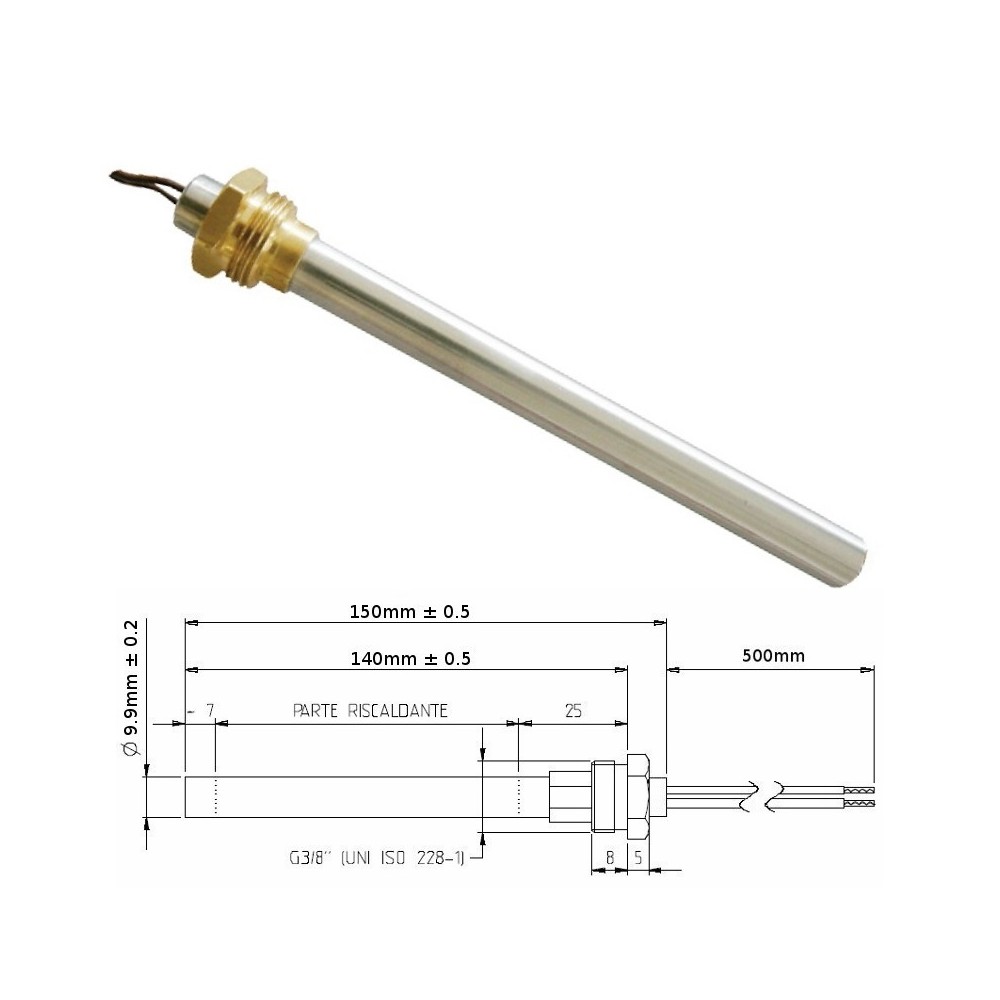 Resistenza Candeletta Stufa pellet 250W 150mm Palazzetti PIAZZETTA 140mm battuta